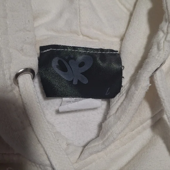 Cream Graphic Hoodie with Black Design - Picture 5 of 5